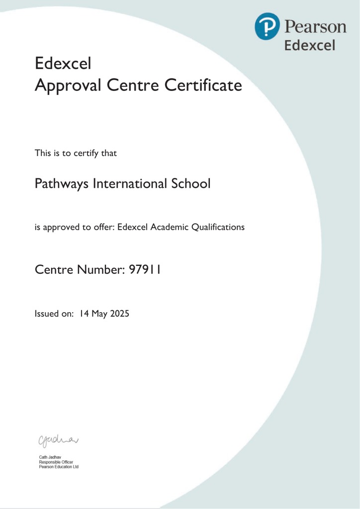 Pathways Pearson Edexcel Approval Certificate
